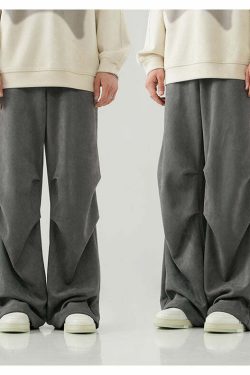 BJHG Suede Trousers - Y2K Summer Grunge, 90s Retro, Gothic Y2K, Y2K Club &