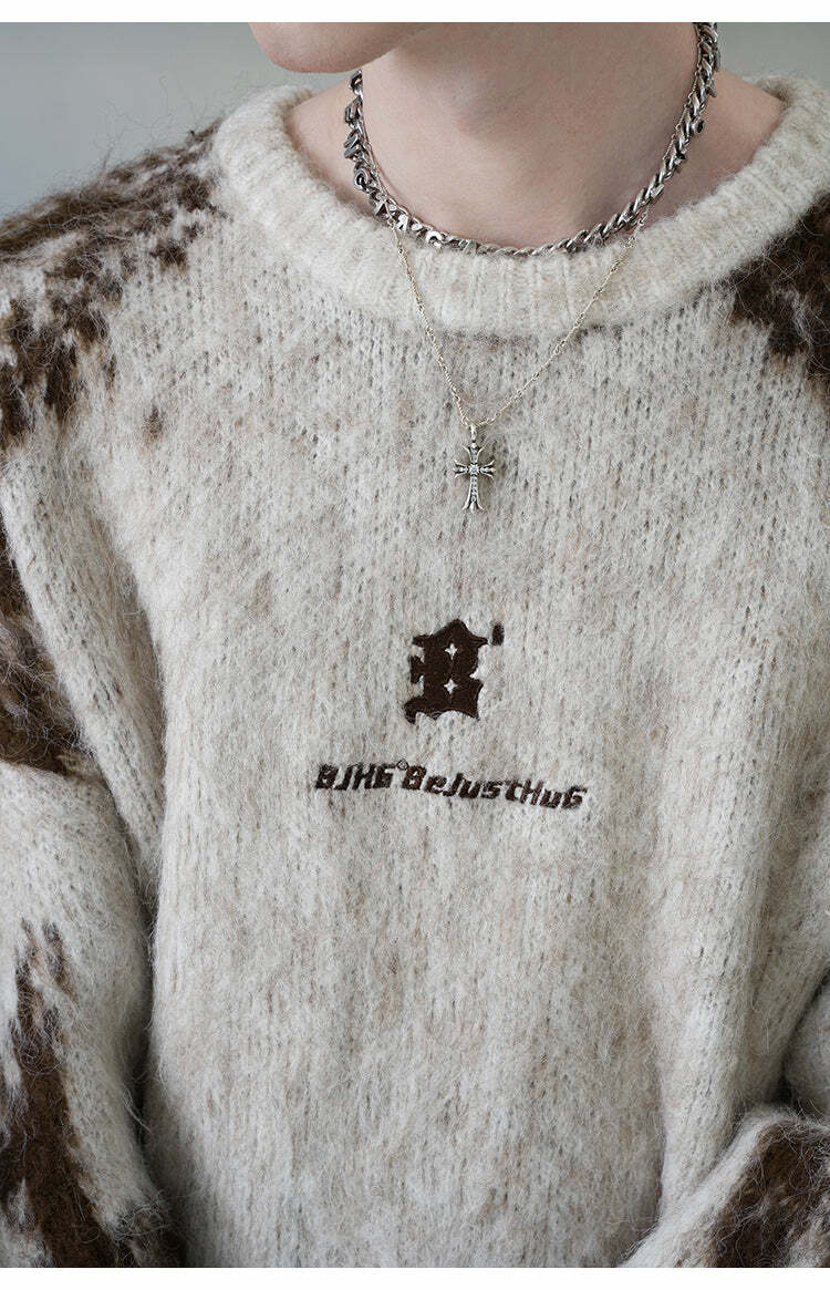 BJHG Textured Jacquard Sweater - Y2K Summer, 90s Grunge, Retro Style, Y2K Club & Party