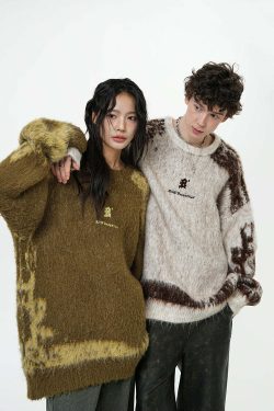 BJHG Textured Jacquard Sweater - Y2K Summer, 90s Grunge, Retro Style, Y2K Club & Party