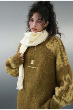 BJHG Textured Jacquard Sweater - Y2K Summer, 90s Grunge, Retro Style, Y2K Club & Party