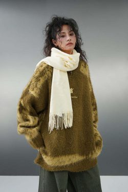 BJHG Textured Jacquard Sweater - Y2K Summer, 90s Grunge, Retro Style, Y2K Club & Party