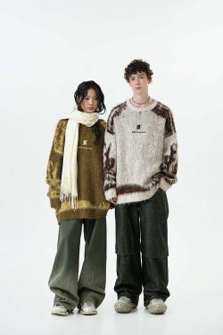 BJHG Textured Jacquard Sweater - Y2K Summer, 90s Grunge, Retro Style, Y2K Party & Club