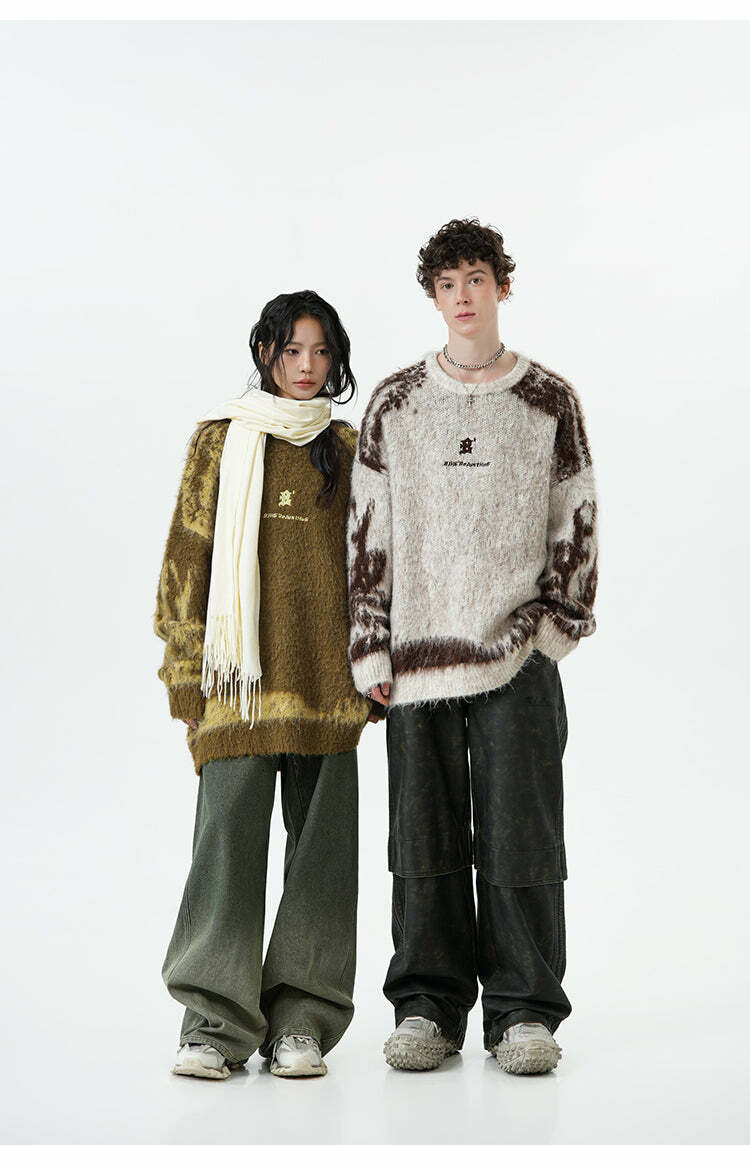 BJHG Textured Jacquard Sweater - Y2K Summer, 90s Grunge, Retro Style, Y2K Party & Club