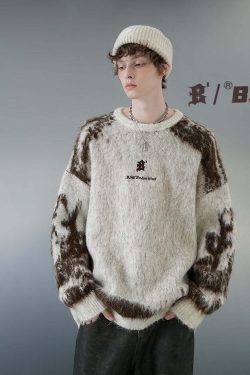 BJHG Textured Jacquard Sweater - Y2K Summer, 90s Grunge, Retro Style, Y2K Party & Club