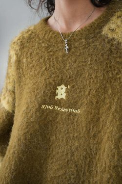 BJHG Textured Jacquard Sweater - Y2K Summer, 90s Grunge, Retro Style, Y2K Party & Club