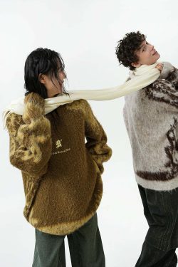 BJHG Textured Jacquard Sweater - Y2K Summer, 90s Grunge, Retro Style, Y2K Party & Club
