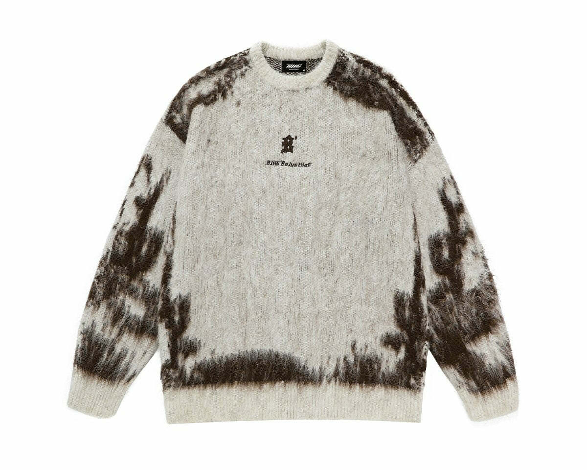BJHG Textured Jacquard Sweater - Y2K Summer, 90s Grunge, Retro Style, Y2K Party & Club