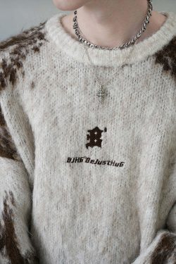 BJHG Textured Jacquard Sweater - Y2K Summer, 90s Grunge, Retro Style, Y2K Party & Club