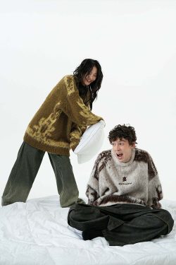 BJHG Textured Jacquard Sweater - Y2K Summer, 90s Grunge, Retro Style, Y2K Party & Club