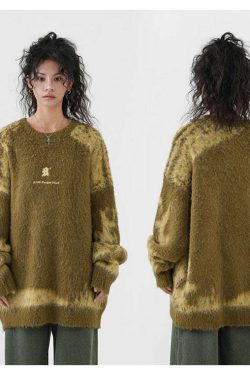 BJHG Textured Jacquard Sweater - Y2K Summer, 90s Grunge, Retro Style, Y2K Party & Club