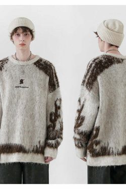 BJHG Textured Jacquard Sweater - Y2K Summer, 90s Grunge, Retro Style, Y2K Party & Club