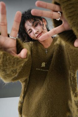 BJHG Textured Jacquard Sweater - Y2K Summer, 90s Grunge, Retro Style, Y2K Party & Club