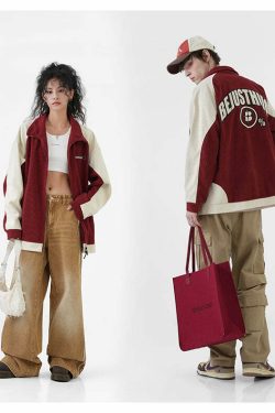 BJHG Two-Tone Vintage Corduroy Jacket - Y2K Summer, 90s Grunge, Retro Style, Y2K Party Outfit