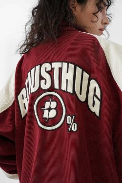 BJHG Two-Tone Vintage Corduroy Jacket - Y2K Summer, 90s Grunge, Retro Style, Y2K Party Outfit