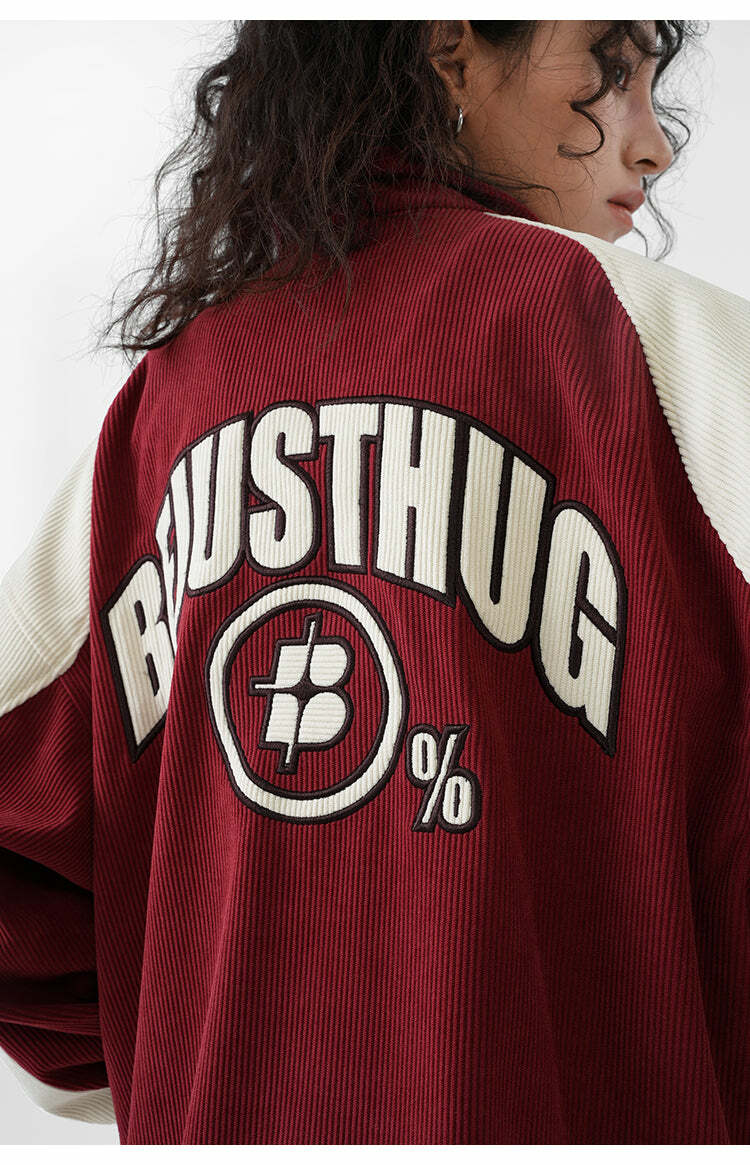 BJHG Two-Tone Vintage Corduroy Jacket - Y2K Summer, 90s Grunge, Retro Style, Y2K Party Outfit