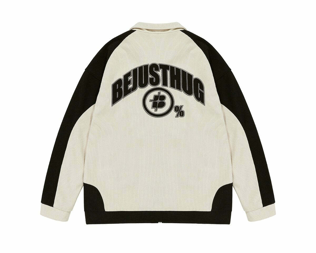 BJHG Two-Tone Vintage Corduroy Jacket - Y2K Summer, 90s Grunge, Retro Style, Y2K Party Outfit