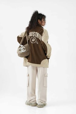 BJHG Two-Tone Vintage Corduroy Jacket - Y2K Summer, 90s Grunge, Retro Style, Y2K Party Outfit