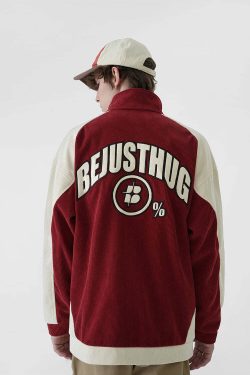 BJHG Two-Tone Vintage Corduroy Jacket - Y2K Summer, 90s Grunge, Retro Style, Y2K Party Outfit