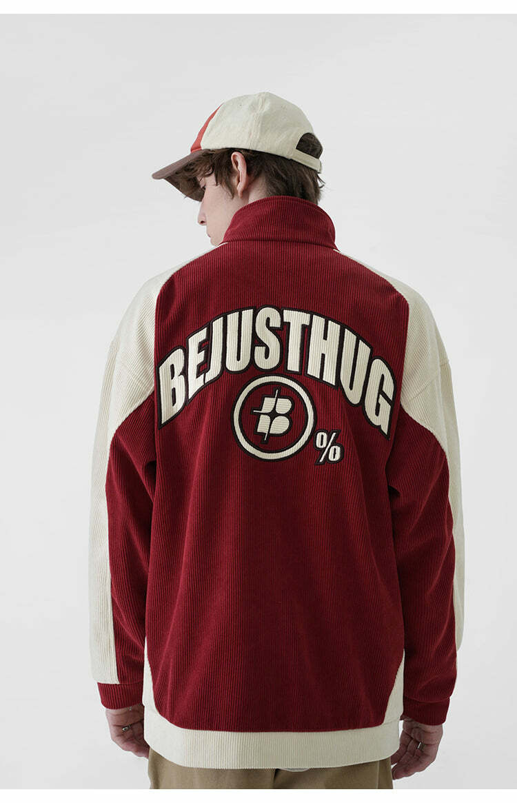 BJHG Two-Tone Vintage Corduroy Jacket - Y2K Summer, 90s Grunge, Retro Style, Y2K Party Outfit