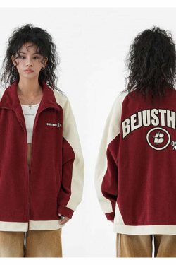 BJHG Two-Tone Vintage Corduroy Jacket - Y2K Summer, 90s Grunge, Retro Style, Y2K Party Outfit