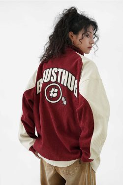 BJHG Two-Tone Vintage Corduroy Jacket - Y2K Summer, 90s Grunge, Retro Style, Y2K Party Outfit
