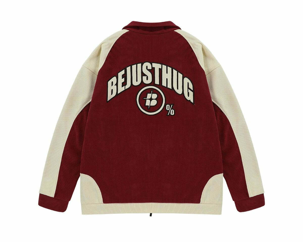 BJHG Two-Tone Vintage Corduroy Jacket - Y2K Summer, 90s Grunge, Retro Style, Y2K Party Outfit
