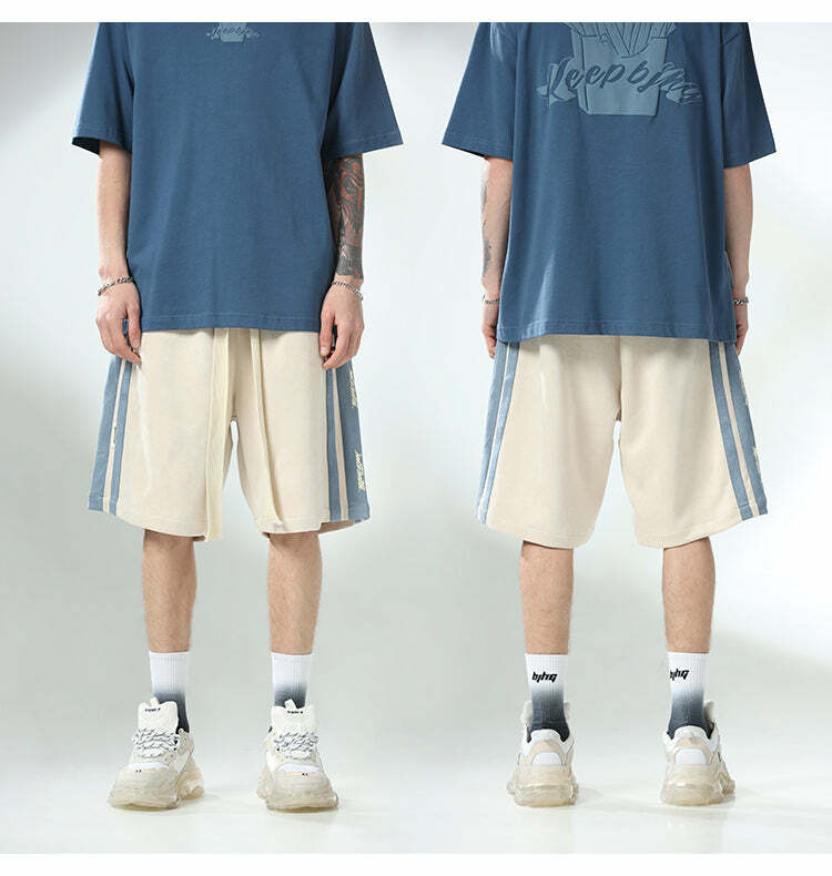 BJHG Velour Wideleg Lounge Shorts - Y2K Summer Grunge, 90s Retro, Gothic Y2K, Y2K Party