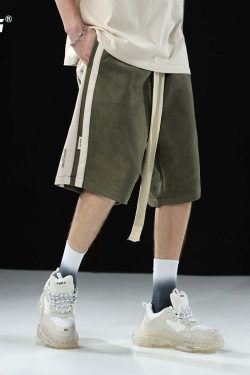 BJHG Velour Wideleg Lounge Shorts - Y2K Summer Grunge, 90s Retro, Gothic Y2K, Y2K Party