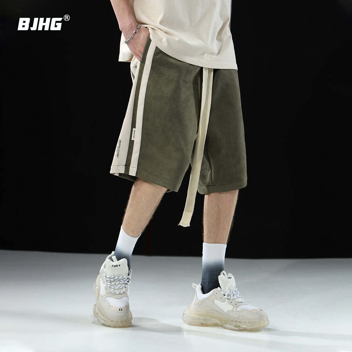 BJHG Velour Wideleg Lounge Shorts - Y2K Summer Grunge, 90s Retro, Gothic Y2K, Y2K Party