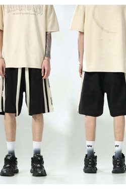 BJHG Velour Wideleg Lounge Shorts - Y2K Summer Grunge, 90s Retro, Gothic Y2K, Y2K Party