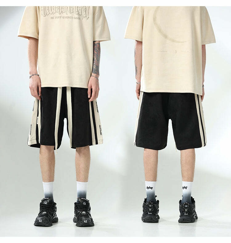 BJHG Velour Wideleg Lounge Shorts - Y2K Summer Grunge, 90s Retro, Gothic Y2K, Y2K Party