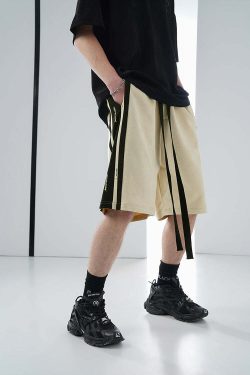BJHG Velour Wideleg Lounge Shorts - Y2K Summer Grunge, 90s Retro, Gothic Y2K, Y2K Party