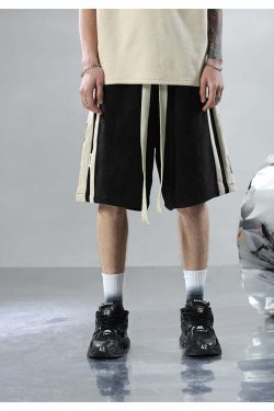 BJHG Velour Wideleg Lounge Shorts - Y2K Summer Grunge, 90s Retro, Gothic Y2K, Y2K Party
