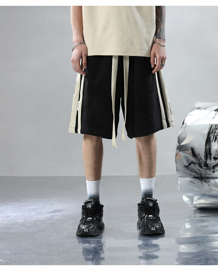BJHG Velour Wideleg Lounge Shorts - Y2K Summer Grunge, 90s Retro, Gothic Y2K, Y2K Party