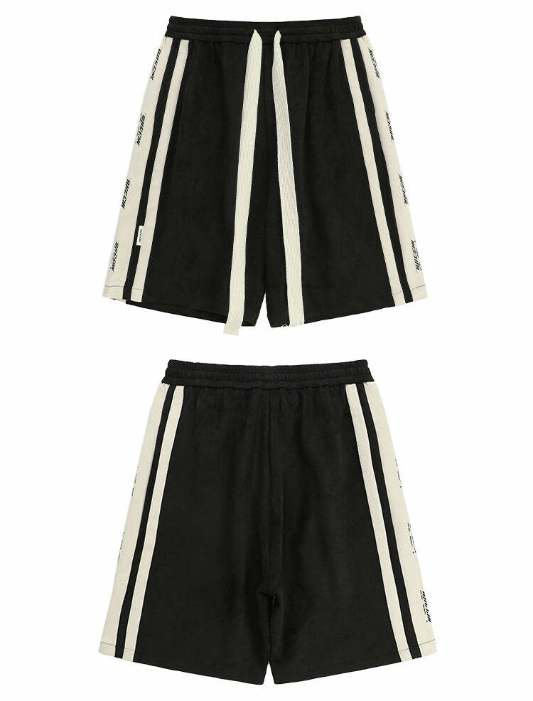BJHG Velour Wideleg Lounge Shorts - Y2K Summer Grunge, 90s Retro, Gothic Y2K, Y2K Party