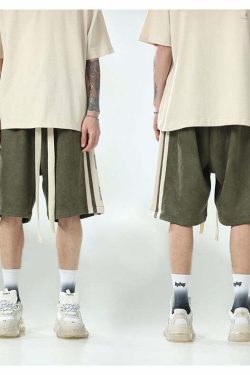 BJHG Velour Wideleg Lounge Shorts - Y2K Summer Grunge, 90s Retro, Gothic Y2K, Y2K Party