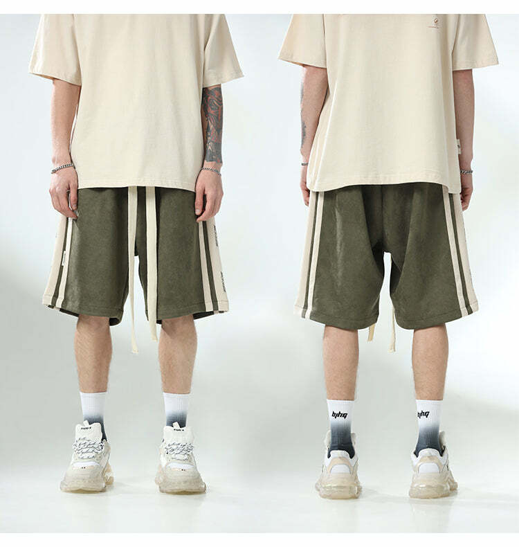 BJHG Velour Wideleg Lounge Shorts - Y2K Summer Grunge, 90s Retro, Gothic Y2K, Y2K Party