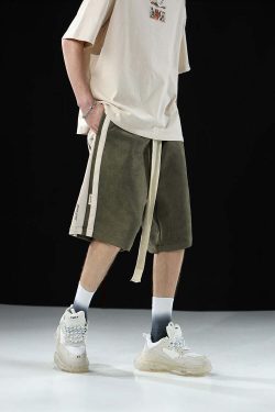 BJHG Velour Wideleg Lounge Shorts - Y2K Summer Grunge, 90s Retro, Gothic Y2K, Y2K Party