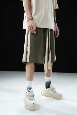 BJHG Velour Wideleg Lounge Shorts - Y2K Summer Grunge, 90s Retro, Gothic Y2K, Y2K Party