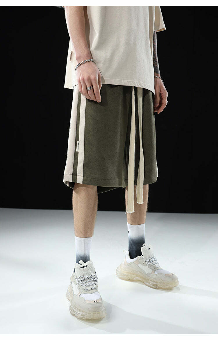 BJHG Velour Wideleg Lounge Shorts - Y2K Summer Grunge, 90s Retro, Gothic Y2K, Y2K Party