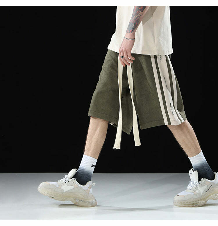 BJHG Velour Wideleg Lounge Shorts - Y2K Summer Grunge, 90s Retro, Pastel Goth, Y2K Club Out