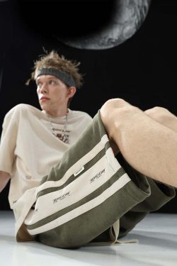 BJHG Velour Wideleg Lounge Shorts - Y2K Summer Grunge, 90s Retro, Pastel Goth, Y2K Club Out