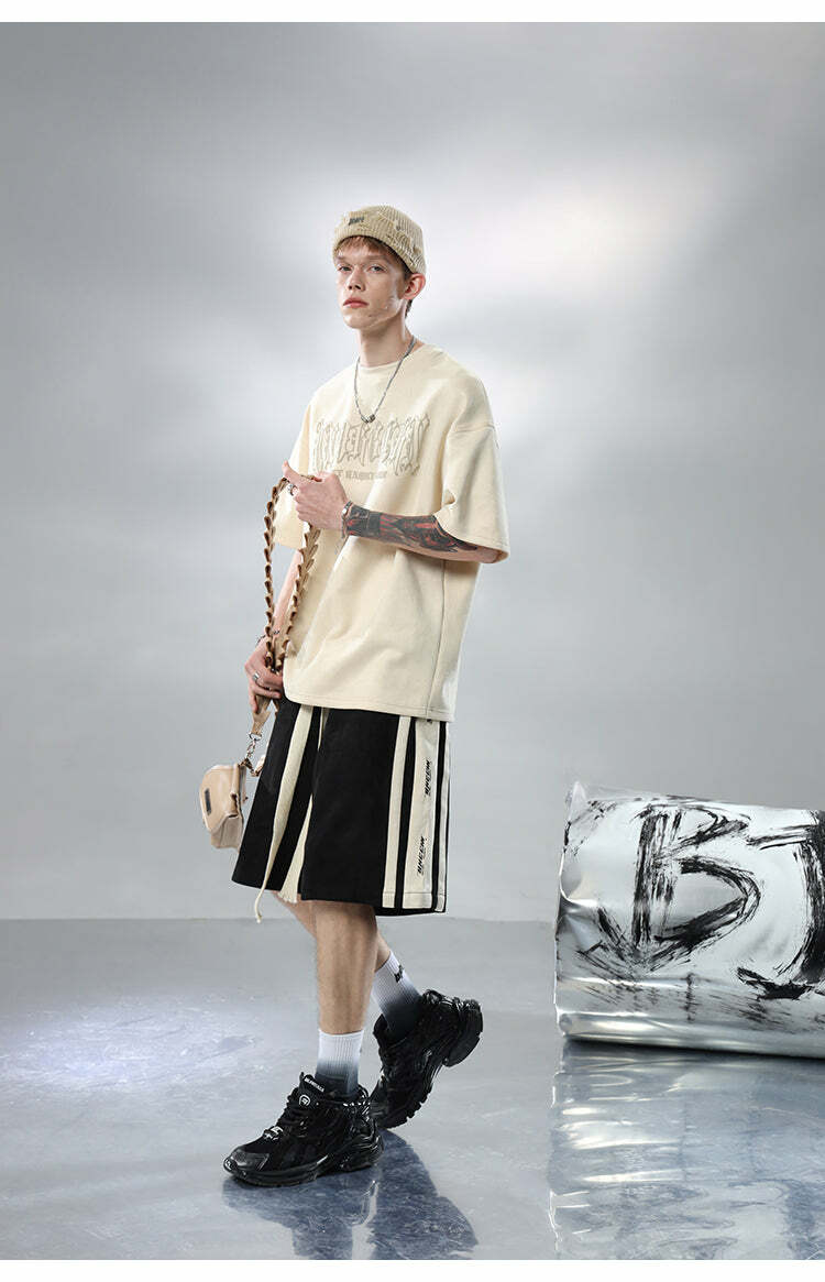 BJHG Velour Wideleg Lounge Shorts - Y2K Summer Grunge, 90s Retro, Pastel Goth, Y2K Club Out