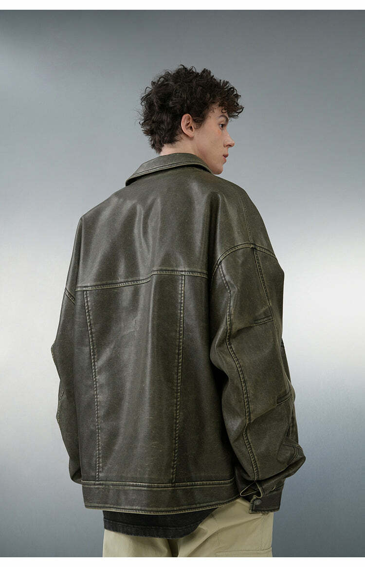 BJHG Vintage Motorcycle Jacket - Y2K Grunge, 90s Fashion, Retro Style, Y2K Summer & Party Outfits