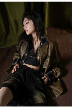 BJHG Vintage Motorcycle Jacket - Y2K Grunge, 90s Fashion, Retro Style, Y2K Summer & Party Outfits
