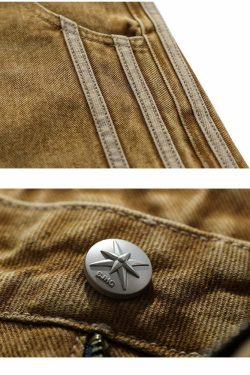 BJHG Vintage Striped Denim Jeans - Y2K Summer, 90s Grunge, Retro Hip Hop, Y2K Club Outfits