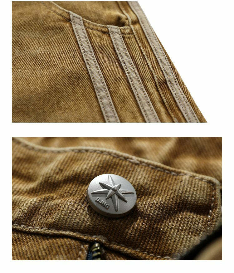 BJHG Vintage Striped Denim Jeans - Y2K Summer, 90s Grunge, Retro Hip Hop, Y2K Club Outfits