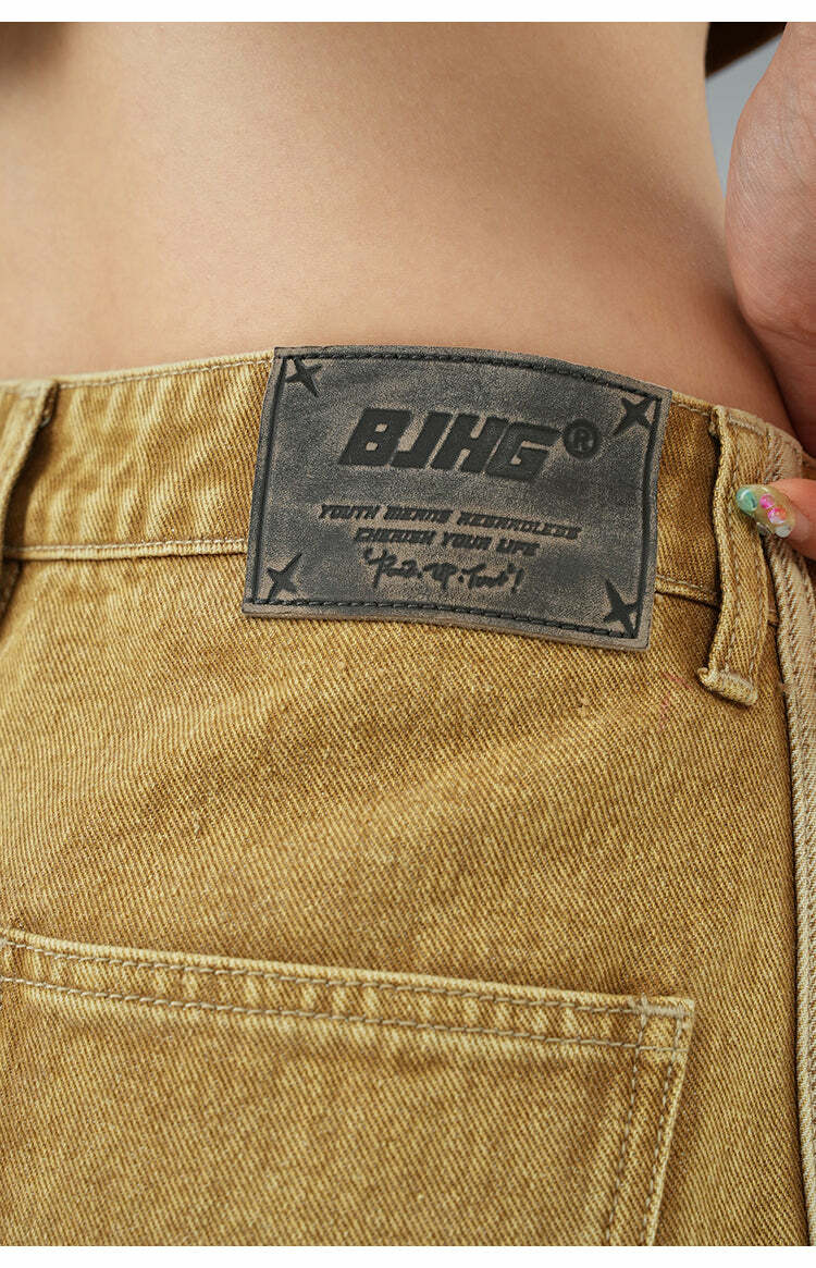 BJHG Vintage Striped Denim Jeans - Y2K Summer, 90s Grunge, Retro Hip Hop, Y2K Club Outfits