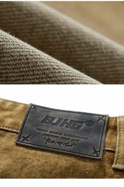 BJHG Vintage Striped Denim Jeans - Y2K Summer, 90s Grunge, Retro Hip Hop, Y2K Club Outfits