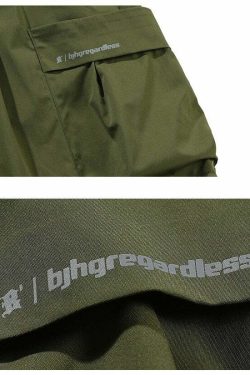 BJHG Y2K Grunge 5-Pocket Varsity Shorts - Retro 90s Summer Outfit, Pastel Goth Style